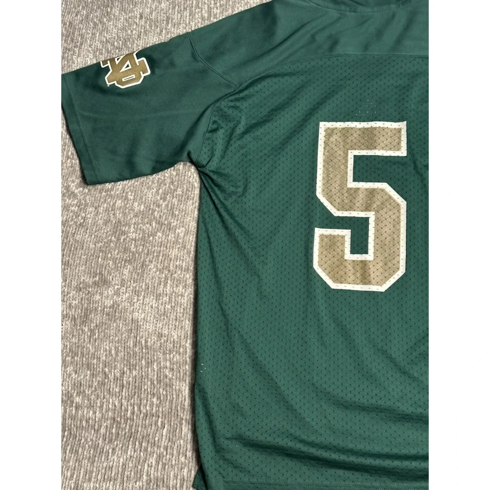 Vintage Notre Dame Adidas Football Jersey Mens L Green Y2K #5 Irish